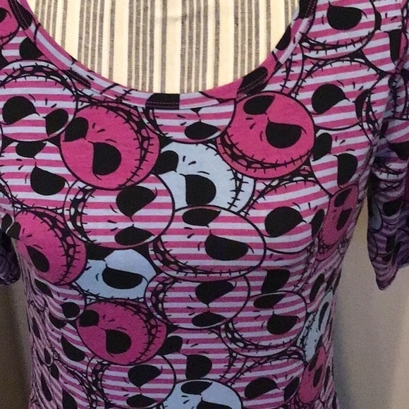 LuLaRoe Skull Disney Short Sleeve Dress Size Medium - Picture 2 of 5